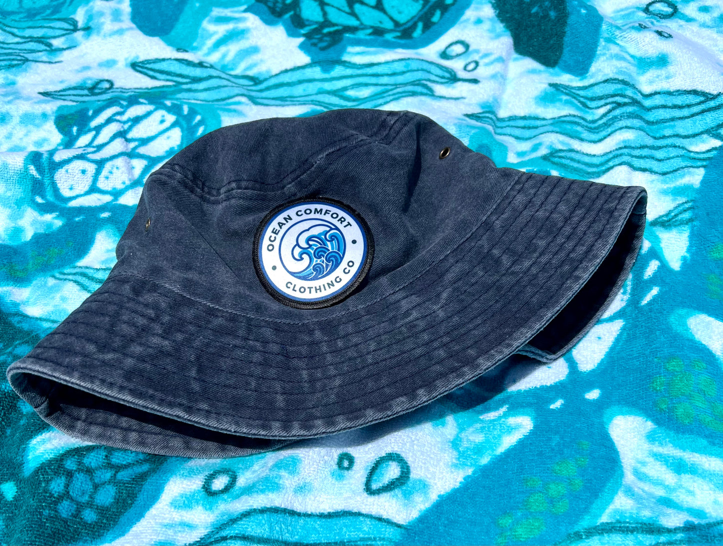 Ocean Comfort logo bucket hat