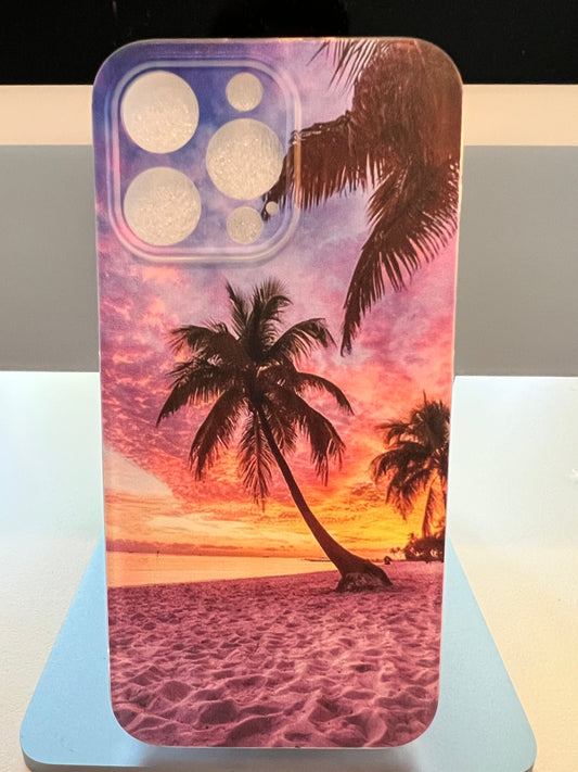 Beach sunset theme Iphone flexible case